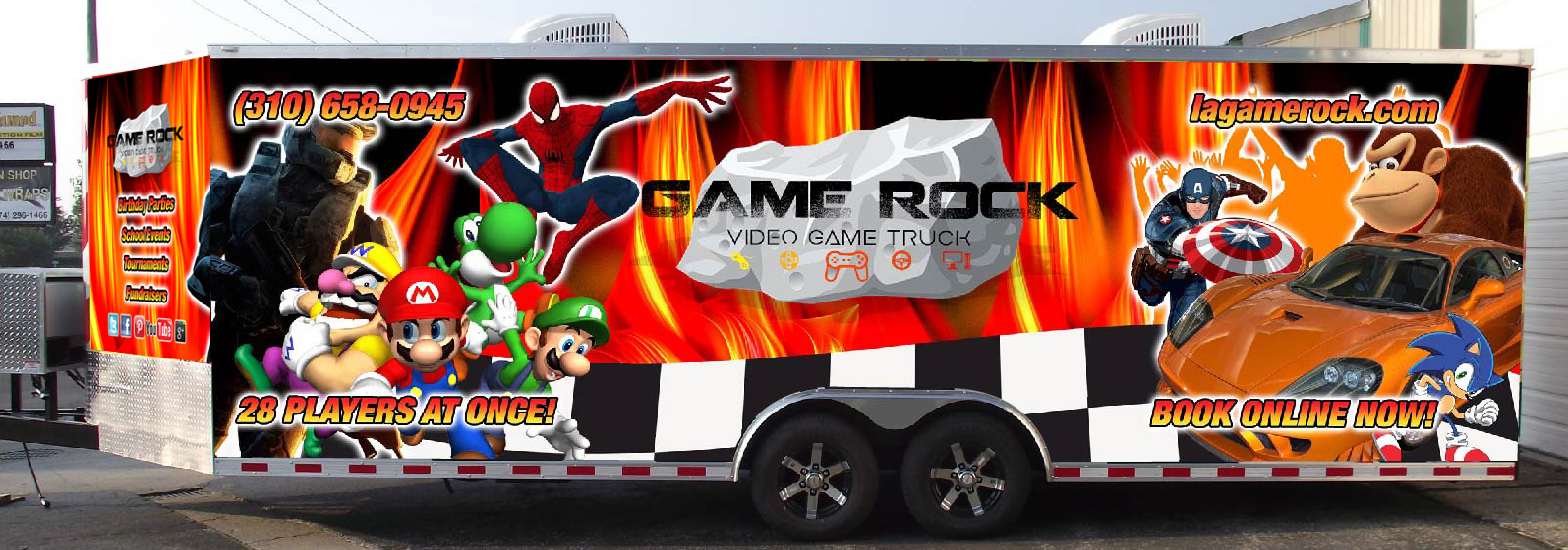 Game Truck With Fortnite In La Video Game Trucks Rental Game Rock Los Angeles California Video Game Truck Birthday Parties More